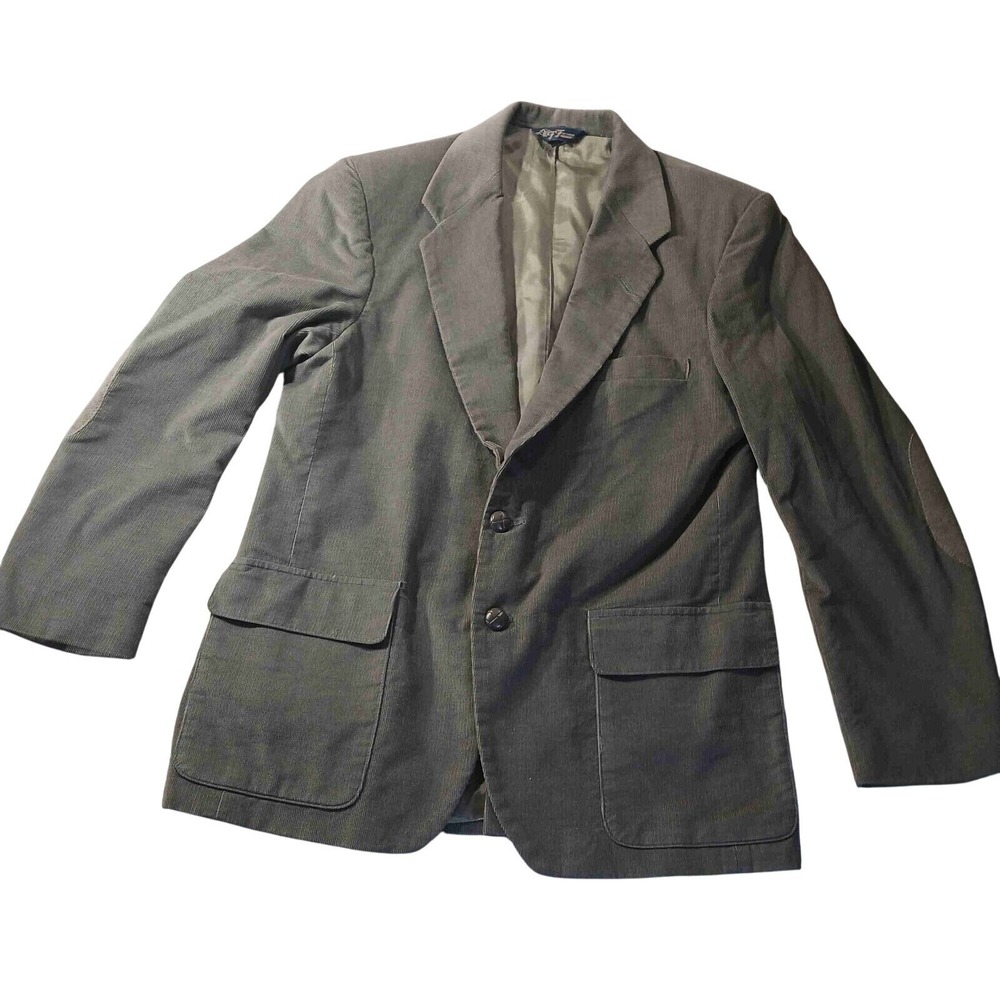 Farah Corduroy‎ Blazer Jacket 42R Olive Elbow Patches Classic Fit Heritage Prep